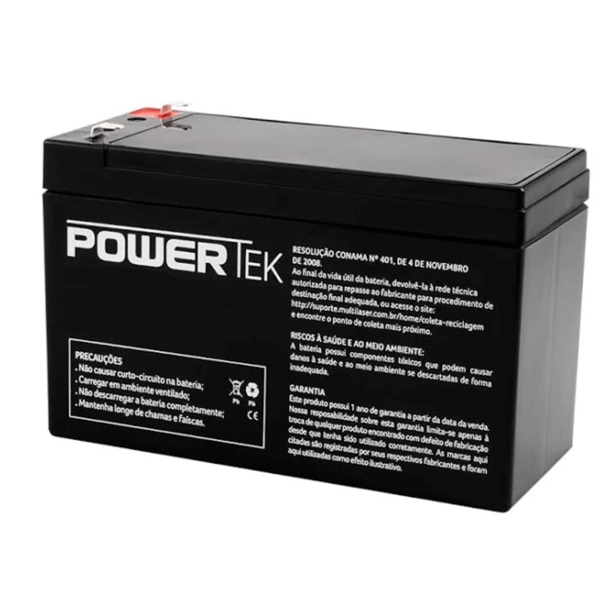 Bateria Selada para Alarme/Cerca Elétrica 12V 3,52Ah Flex Alarme Powertek - EN011