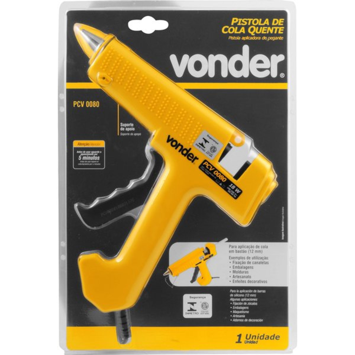 Pistola de cola Quente PCV 0080 18W Bivolt Vonder - 30.99.100.080