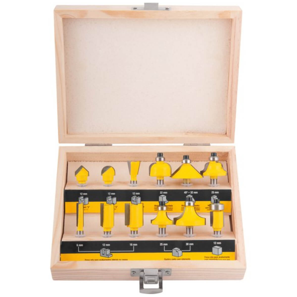 Jogo Kit De Fresa Para Madeira Com 12 Peças Vonder - 5314120120