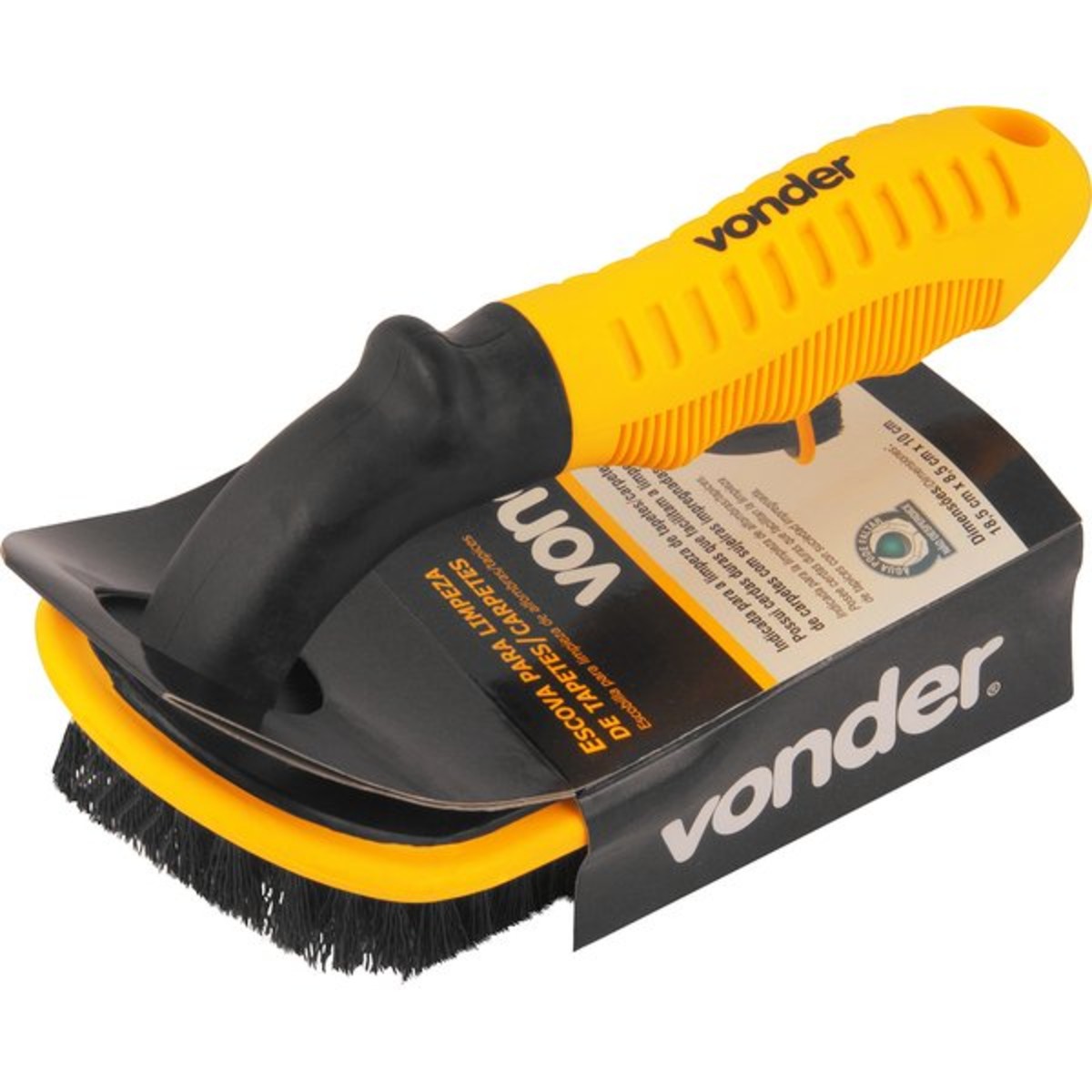 Escova para Limpeza de Tapetes e Carpetes Automotivo Cerdas Nylon Vonder - 63.64.185.085