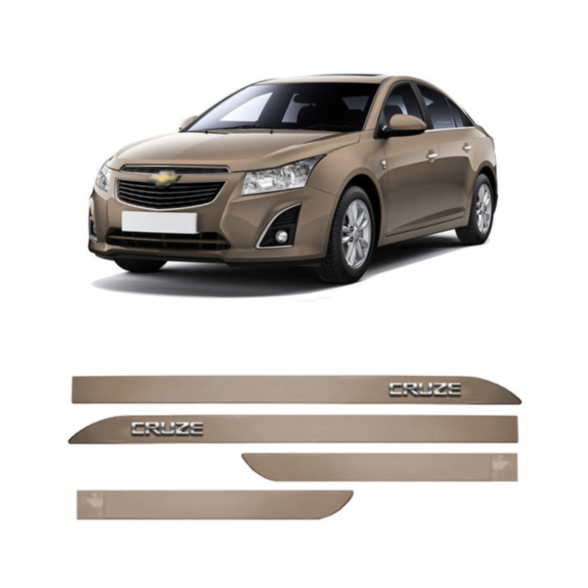 Friso Lateral Chevrolet Cruze 2015 a 2020 Bege Desert Cromado Clickcar
