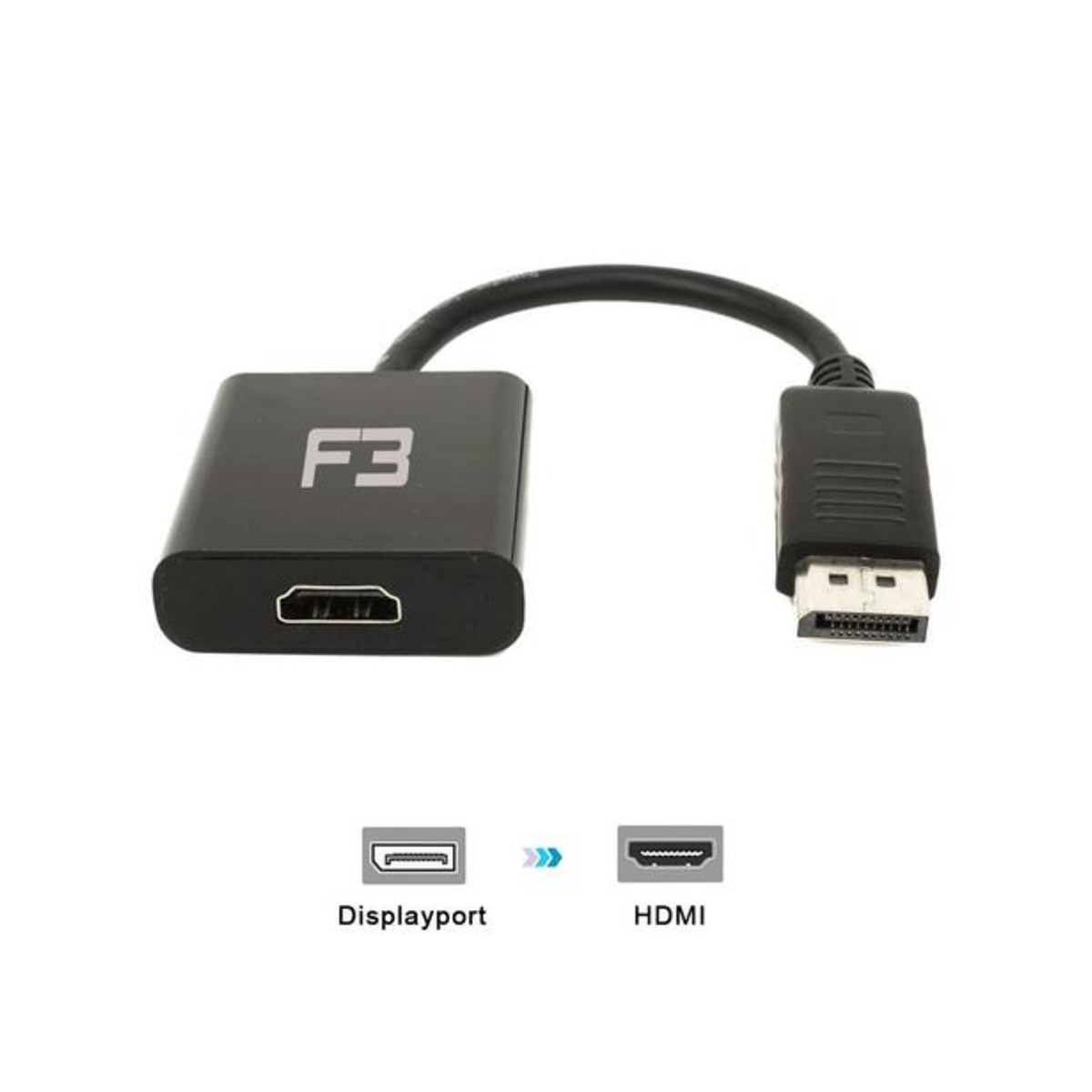 Cabo Adaptador Conversor Displayport 18cm para HDMI Fêmea F3 - JC-CB-DMI