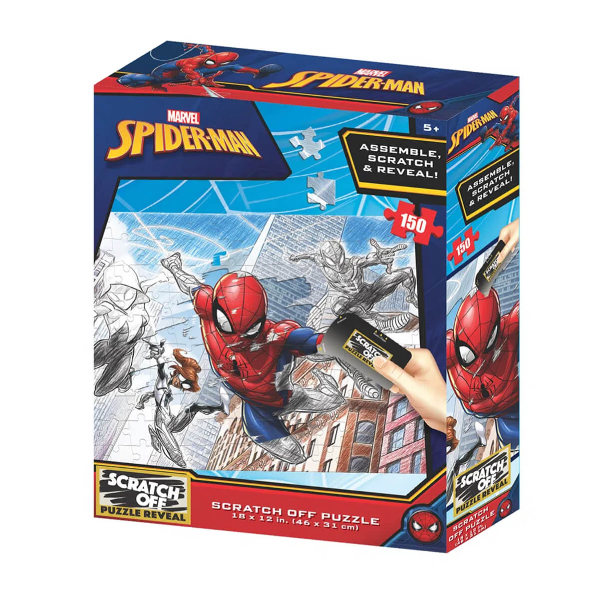Brinquedo Quebra-Cabeça Scratch-Off Homem Aranha Zipper Box 150 Peças Multilaser - BR1317