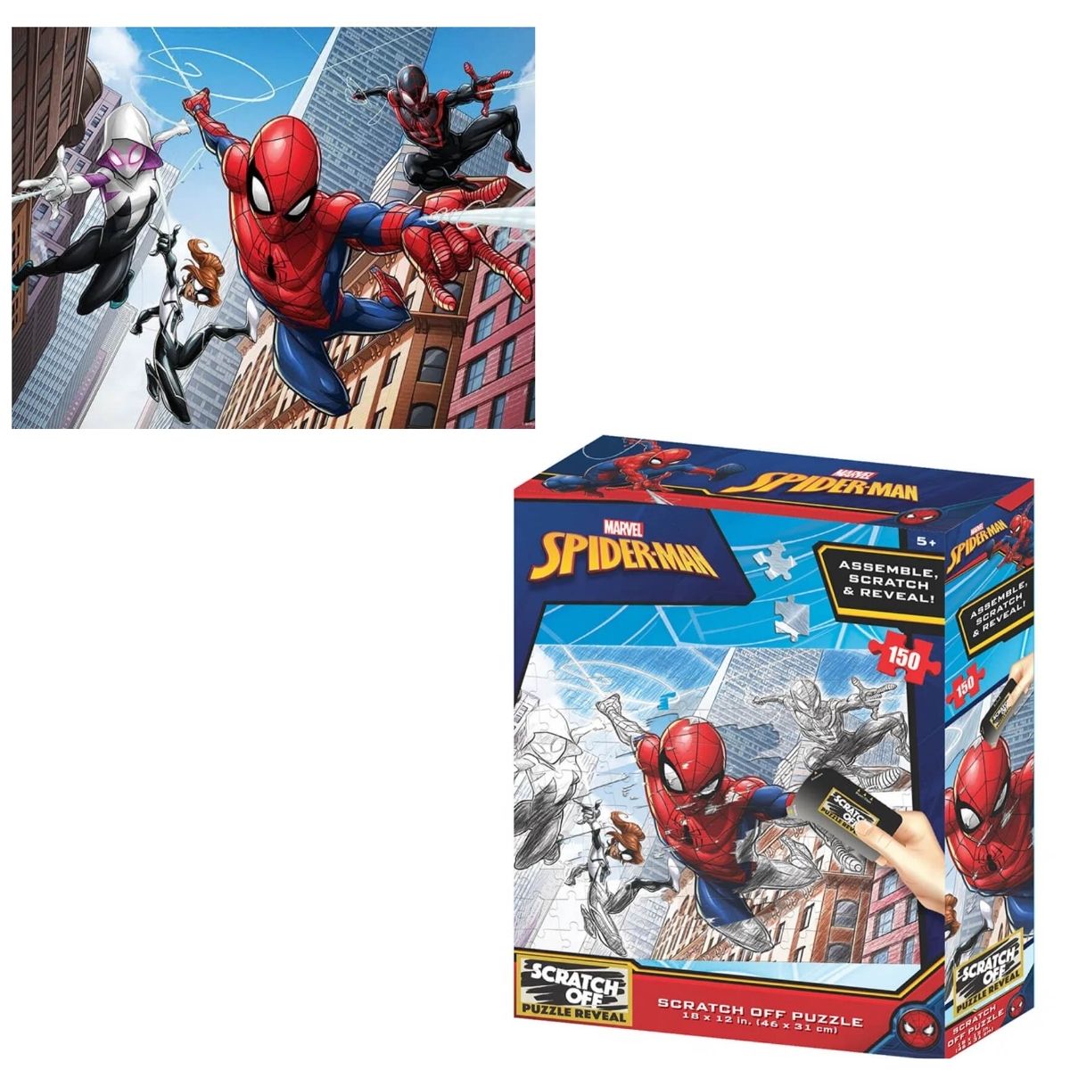Brinquedo Quebra-Cabeça Scratch-Off Homem Aranha Zipper Box 150 Peças Multilaser - BR1317