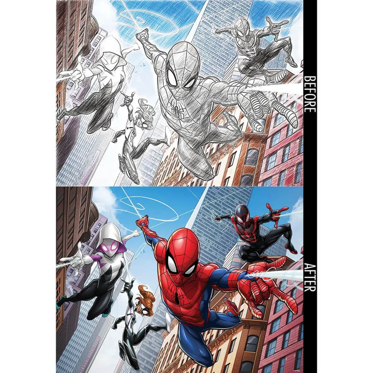 Brinquedo Quebra-Cabeça Scratch-Off Homem Aranha Zipper Box 150 Peças Multilaser - BR1317