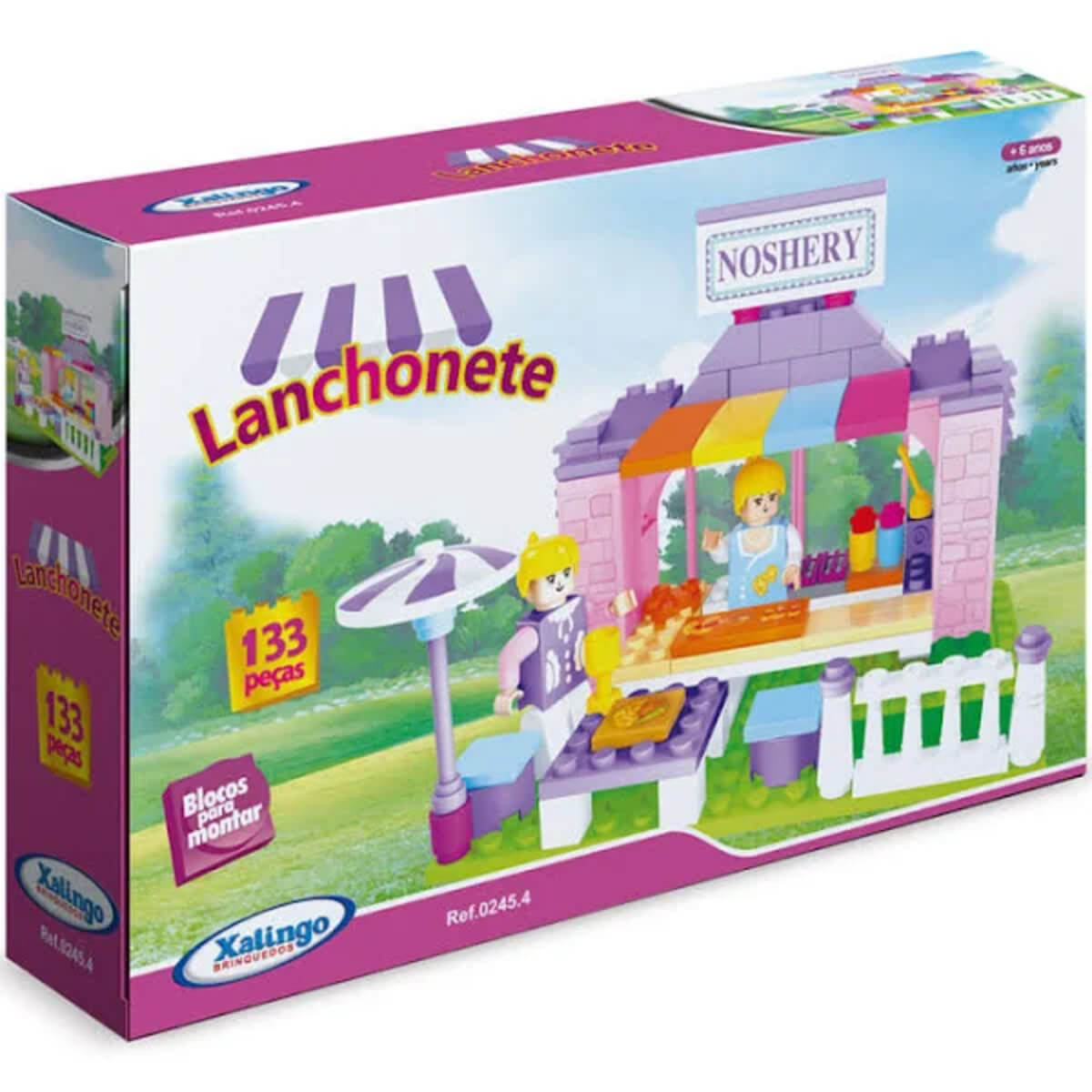 Brinquedo Blocos de Encaixe Lanchonete 133 Peças Xalingo - 0246.5