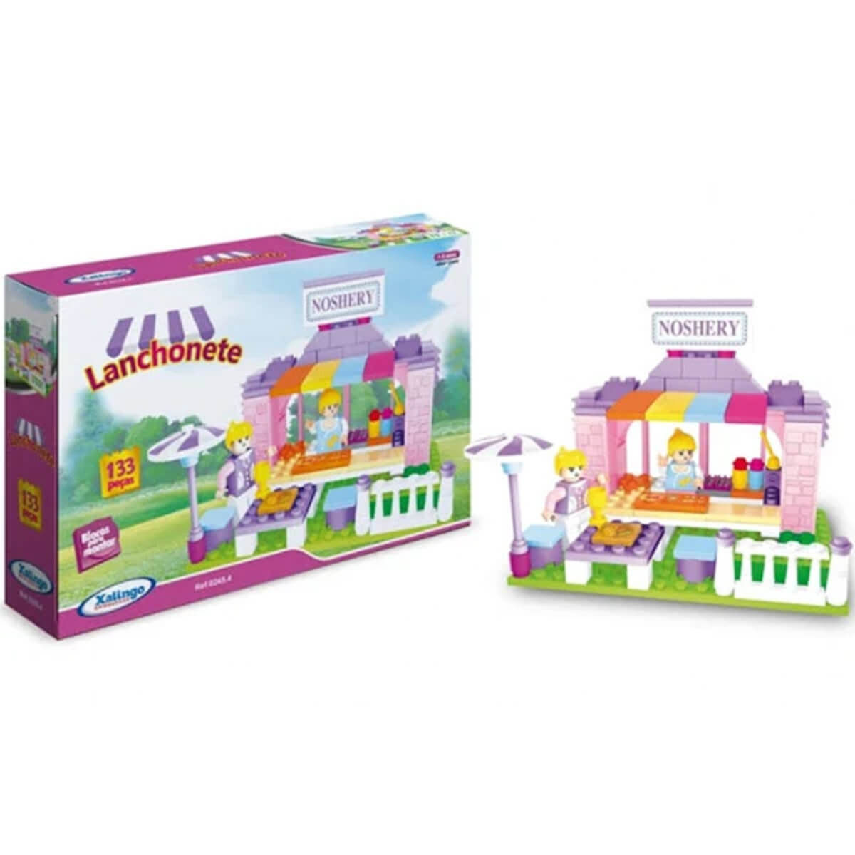 Brinquedo Blocos de Encaixe Lanchonete 133 Peças Xalingo - 0246.5