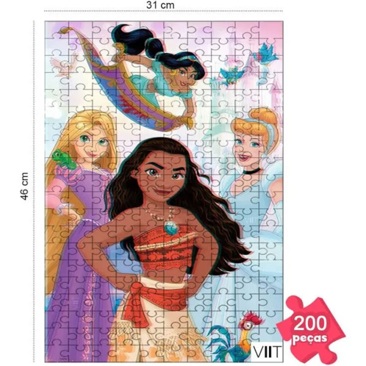 Brinquedo Quebra-Cabeça 3D Princesas Zipper Box 200 Peças Multikids - BR1315