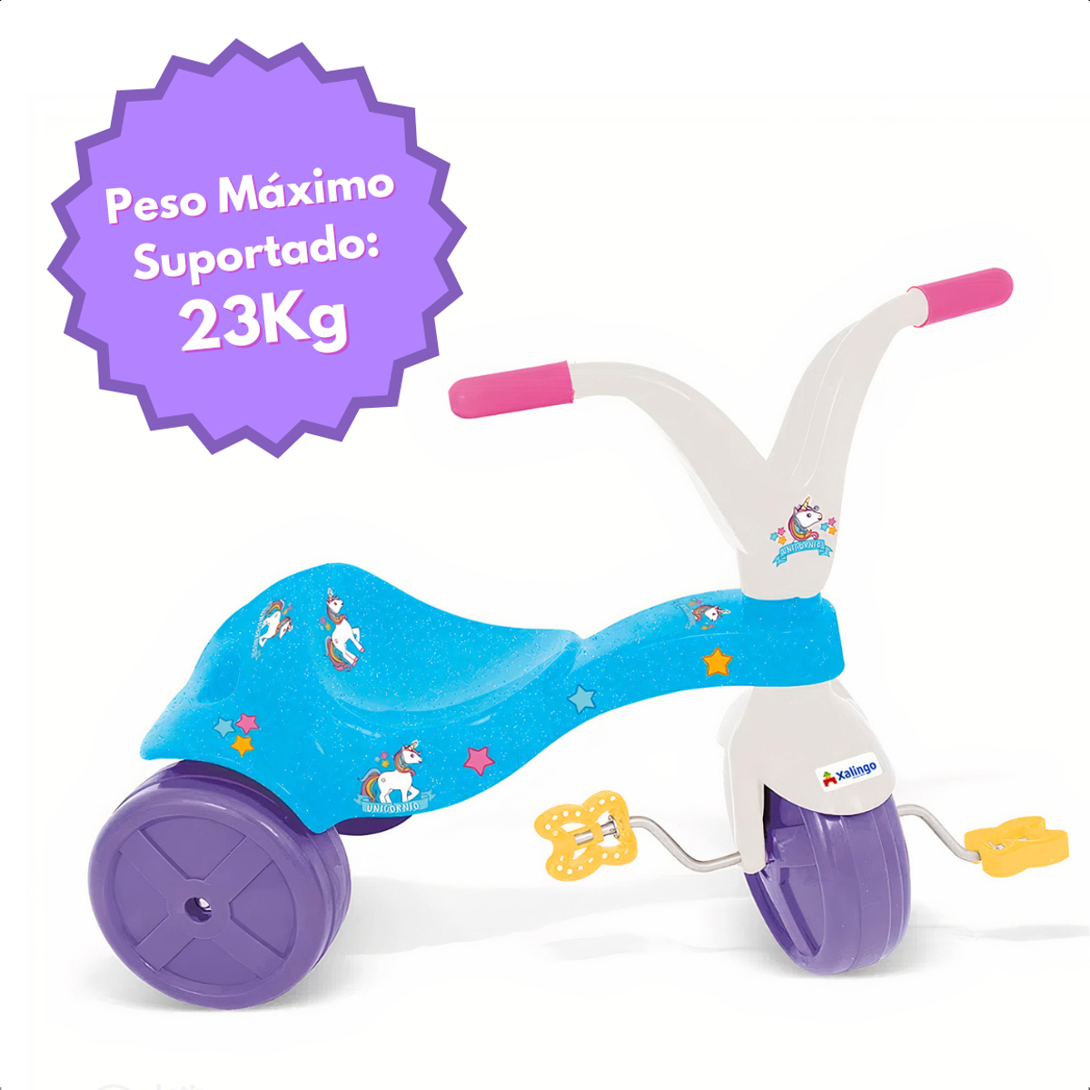 Tico Tico Triciclo Infantil Unicornio Colorido Motokinha Xalingo - 07687