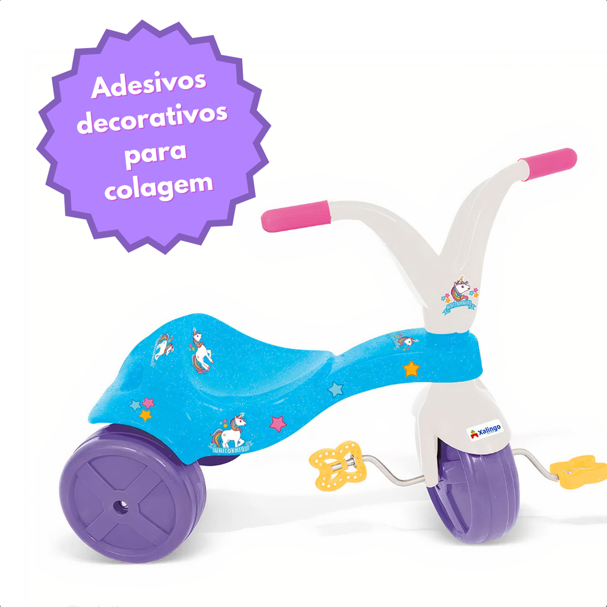 Tico Tico Triciclo Infantil Unicornio Colorido Motokinha Xalingo - 07687