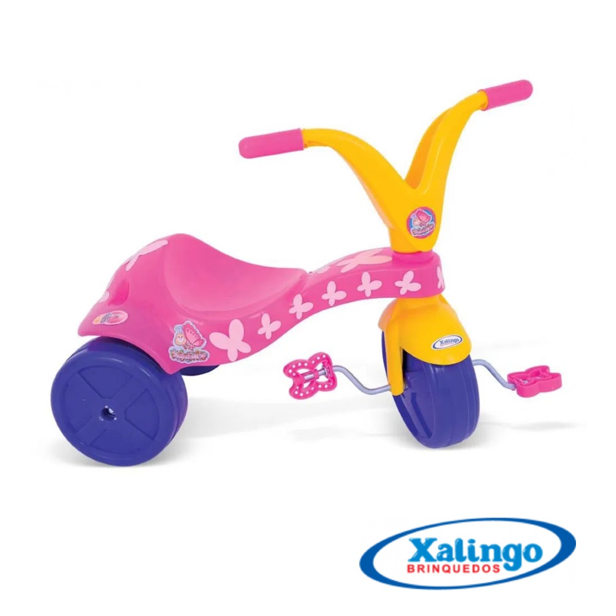Triciclo Infantil Borboletinha Rosa Com Pedal Xalingo - 0779.8