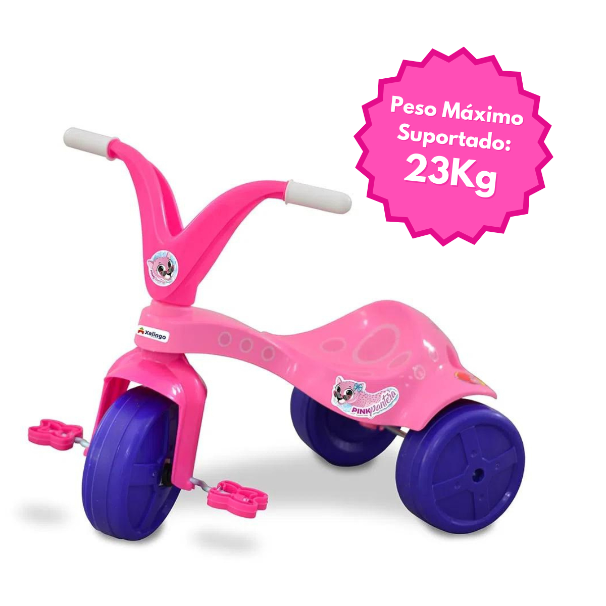 Triciclo Infantil Pink Pantera Rosa Com Pedal Xalingo - 0763.2
