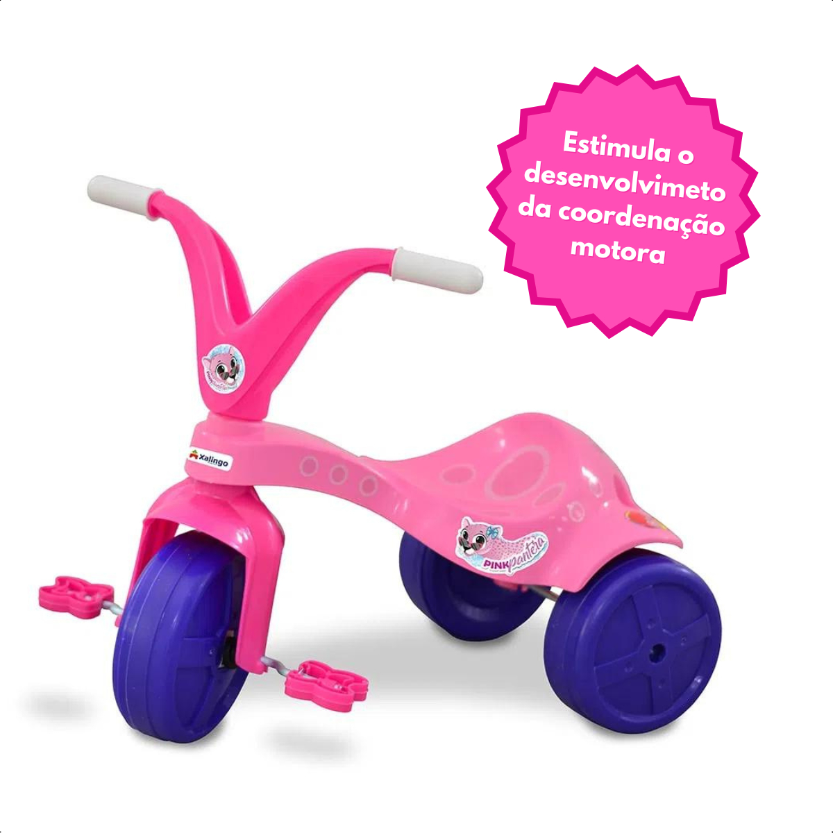 Triciclo Infantil Pink Pantera Rosa Com Pedal Xalingo - 0763.2