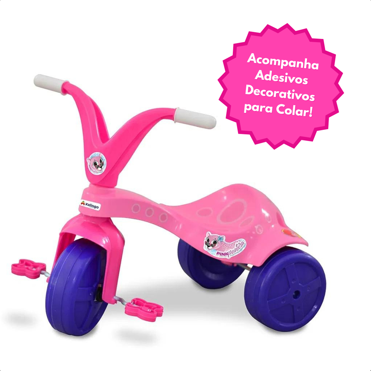 Triciclo Infantil Pink Pantera Rosa Com Pedal Xalingo - 0763.2
