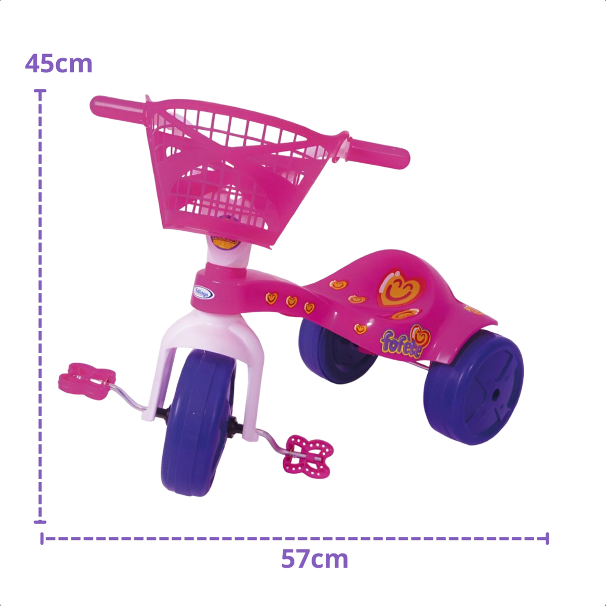Triciclo Infantil Fofete Com Cestinha Com Pedal Tico Tico Xalingo - 0766.5