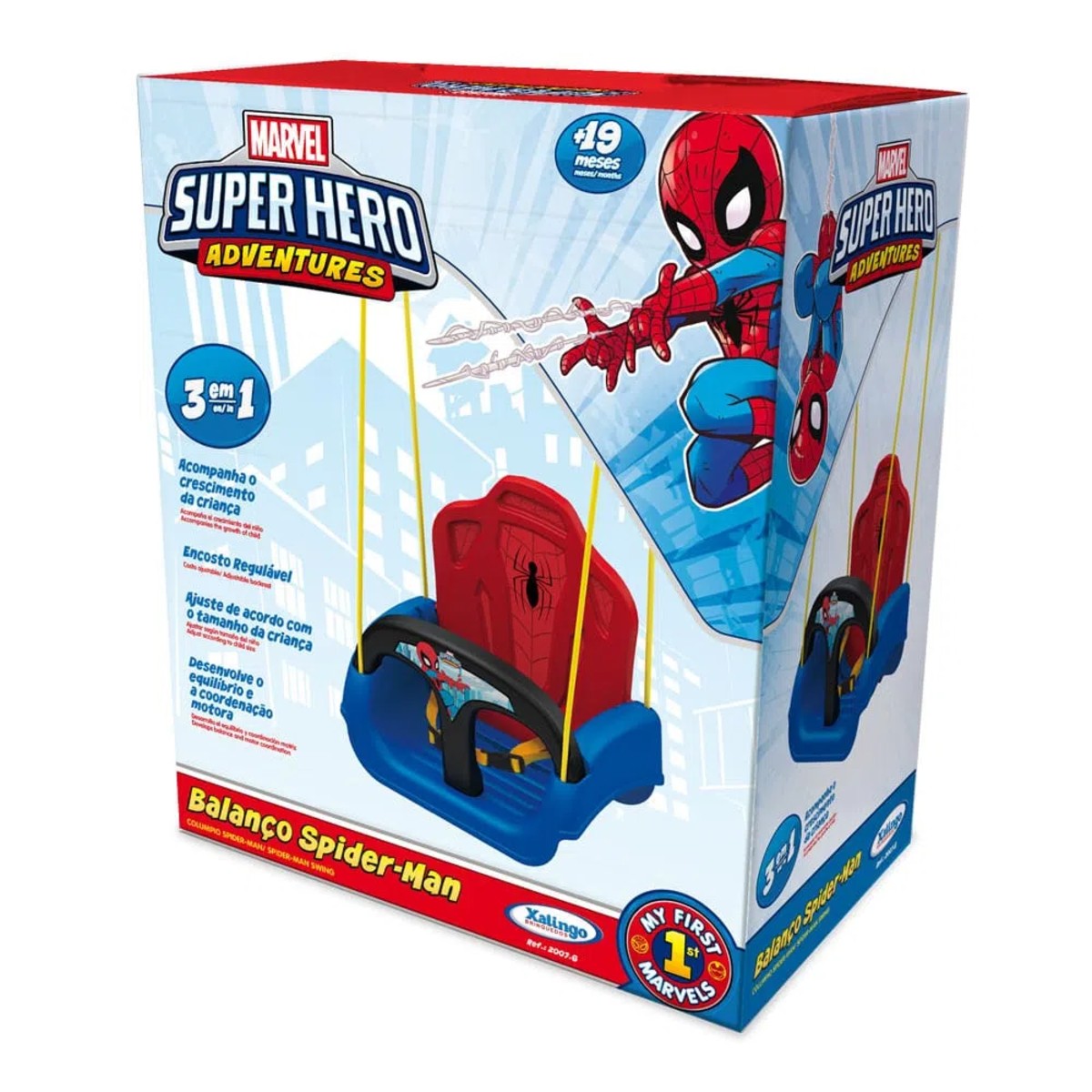 Balanço Infantil Spider Man Super Hero Adventures 3 em 1 Xalingo - 2007.6