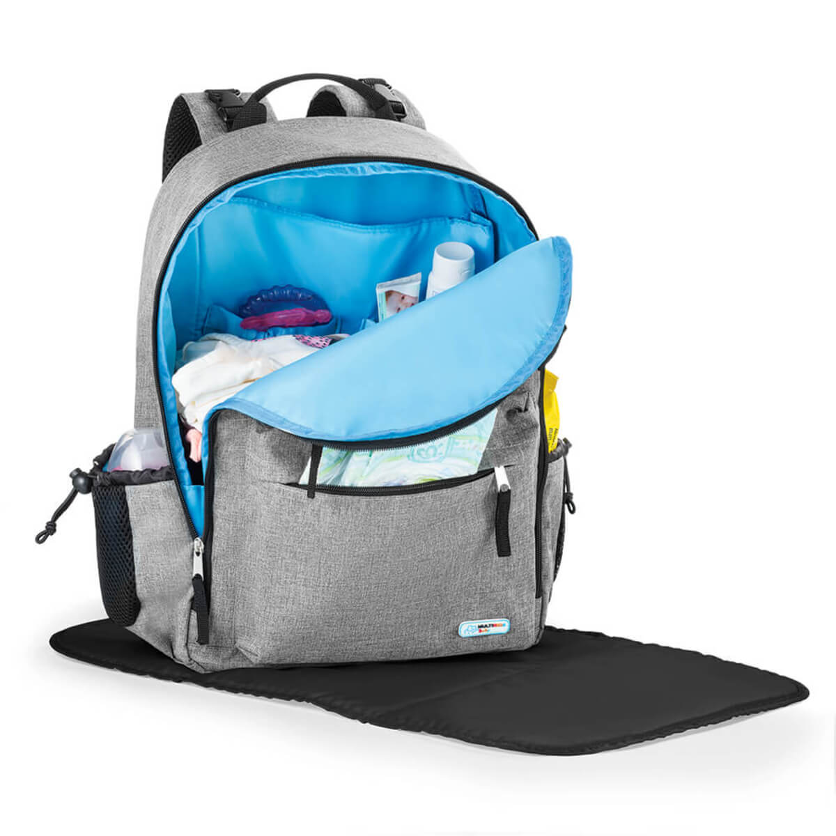 Mochila Maternidade Com Tapete para Trocar Bebê Cinza Multikids Baby - BB268