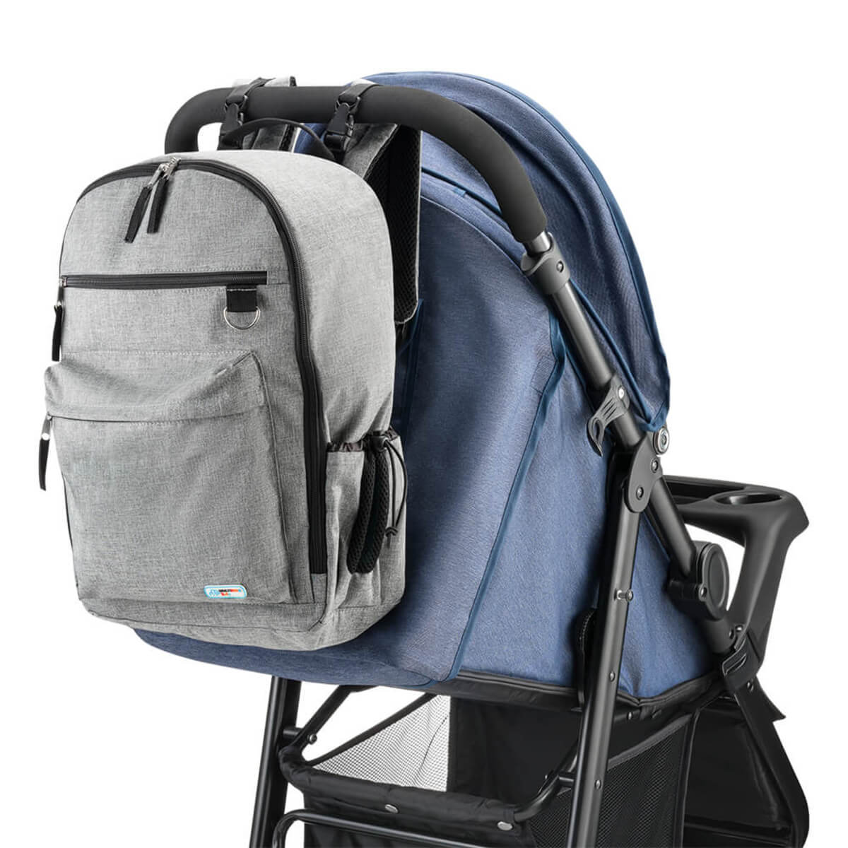 Mochila Maternidade Com Tapete para Trocar Bebê Cinza Multikids Baby - BB268