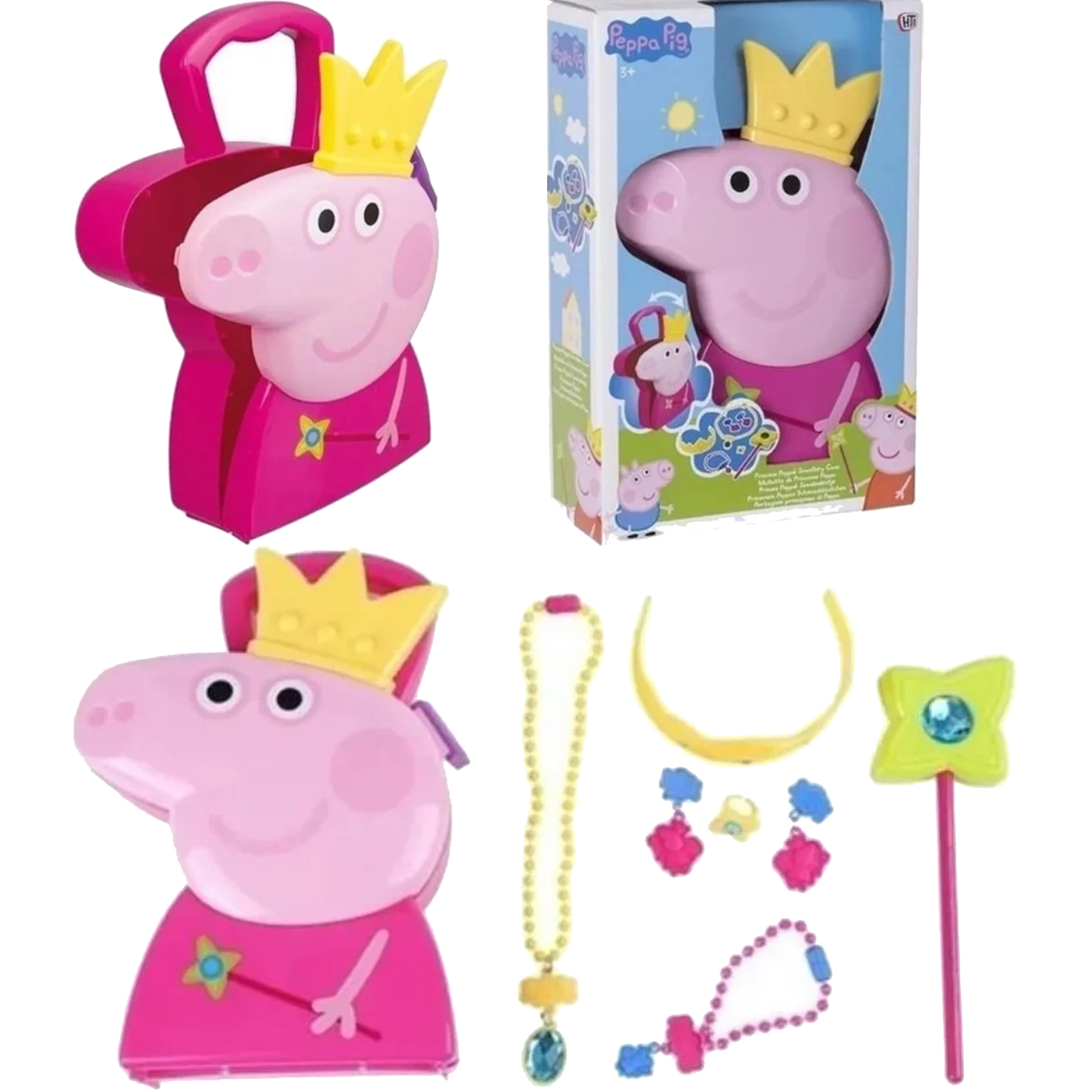 Brinquedo Infantil Maleta Peppa Pig Joias Princesa Fada com Coroa e Varinha Multikids - BR1302