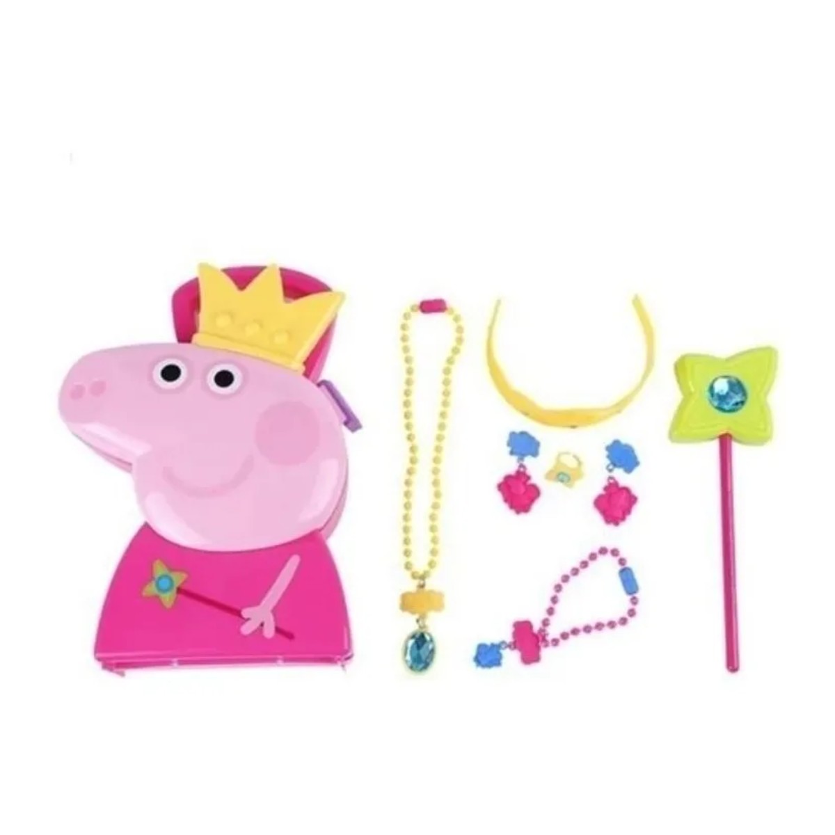 Brinquedo Infantil Maleta Peppa Pig Joias Princesa Fada com Coroa e Varinha Multikids - BR1302