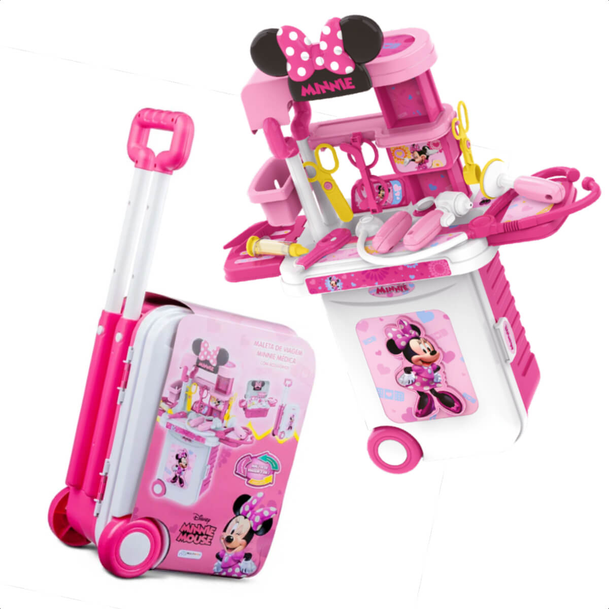Maleta de Viagem Minnie Médico Play Set 3 em 1 Multikids - BR1296
