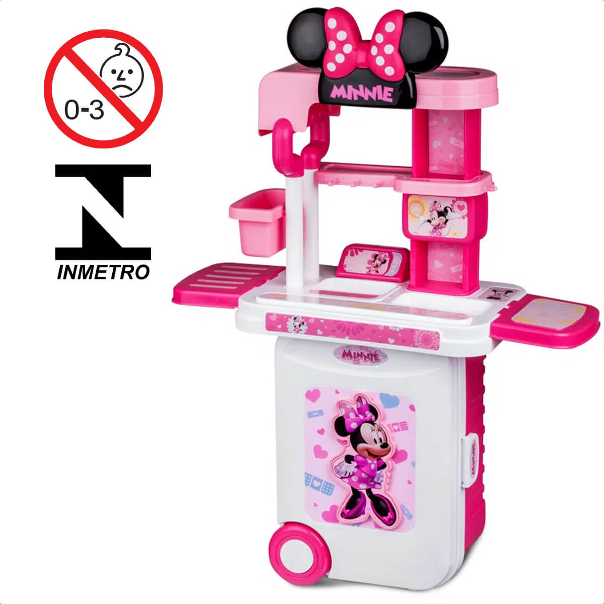 Maleta de Viagem Minnie Médico Play Set 3 em 1 Multikids - BR1296