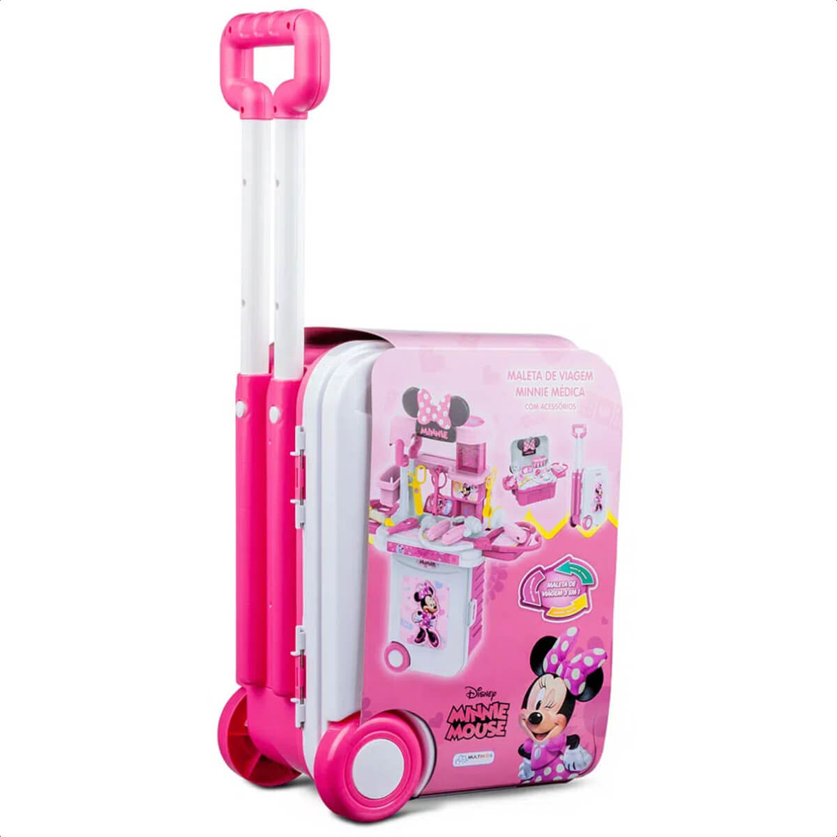 Maleta de Viagem Minnie Médico Play Set 3 em 1 Multikids - BR1296