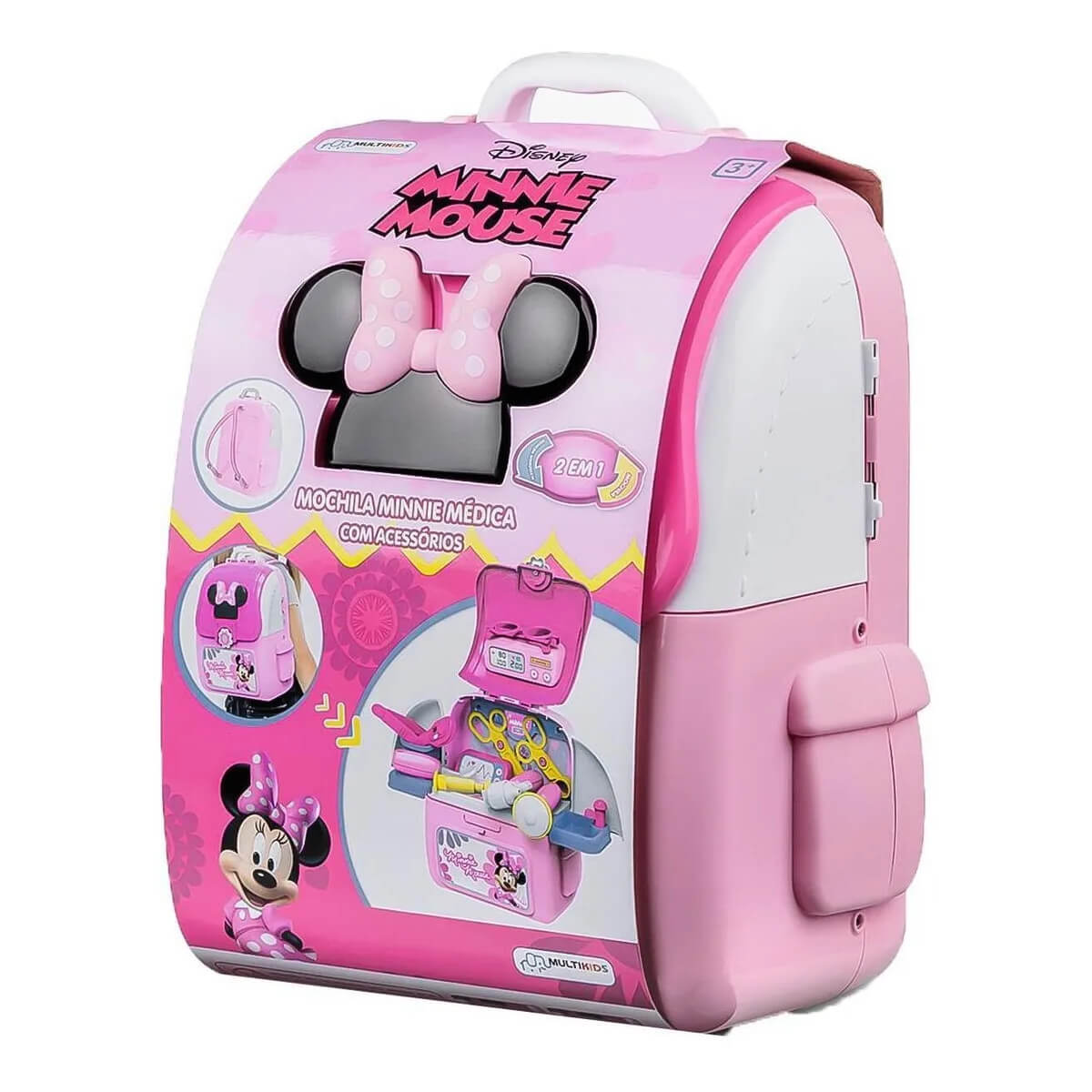 Mochila Kit Play Set Minnie Medico Multikids BR1297