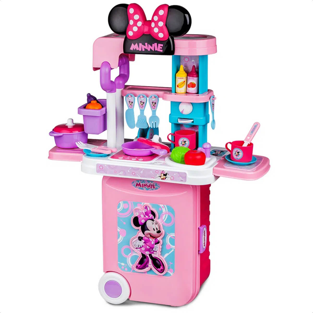 Maleta de Viagem Minnie Cozinha Play Set 3 em 1 Multikids - BR1298