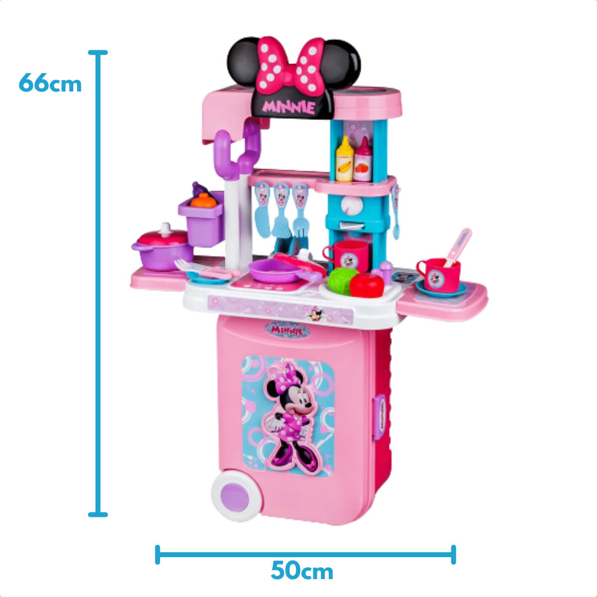 Maleta de Viagem Minnie Cozinha Play Set 3 em 1 Multikids - BR1298
