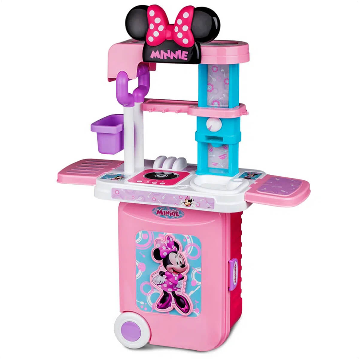 Maleta de Viagem Minnie Cozinha Play Set 3 em 1 Multikids - BR1298