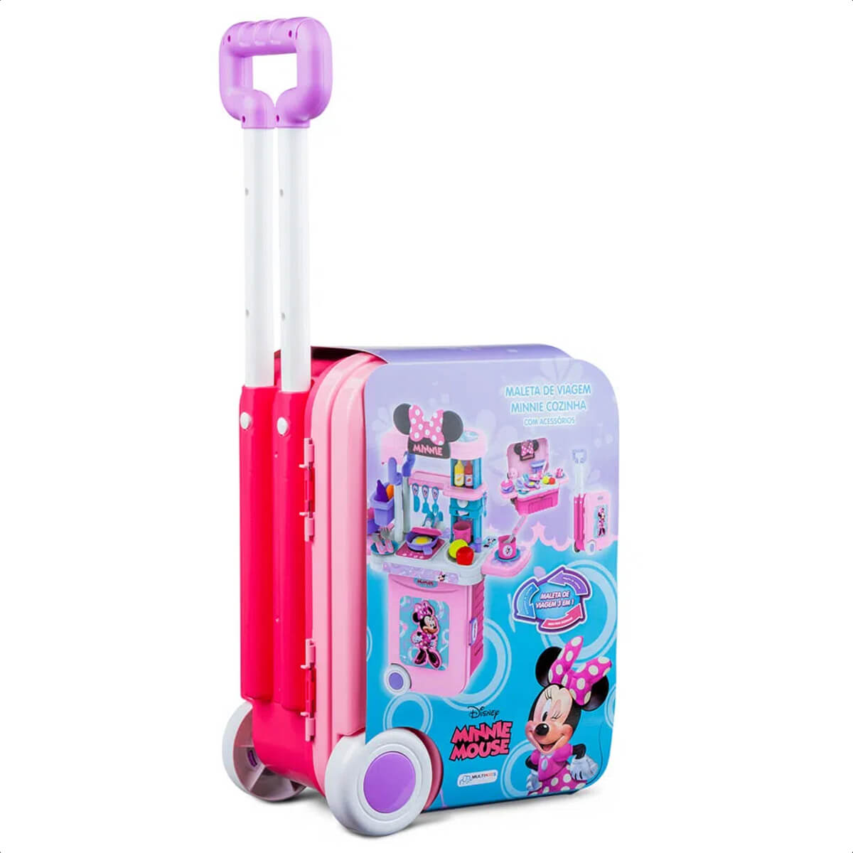 Maleta de Viagem Minnie Cozinha Play Set 3 em 1 Multikids - BR1298