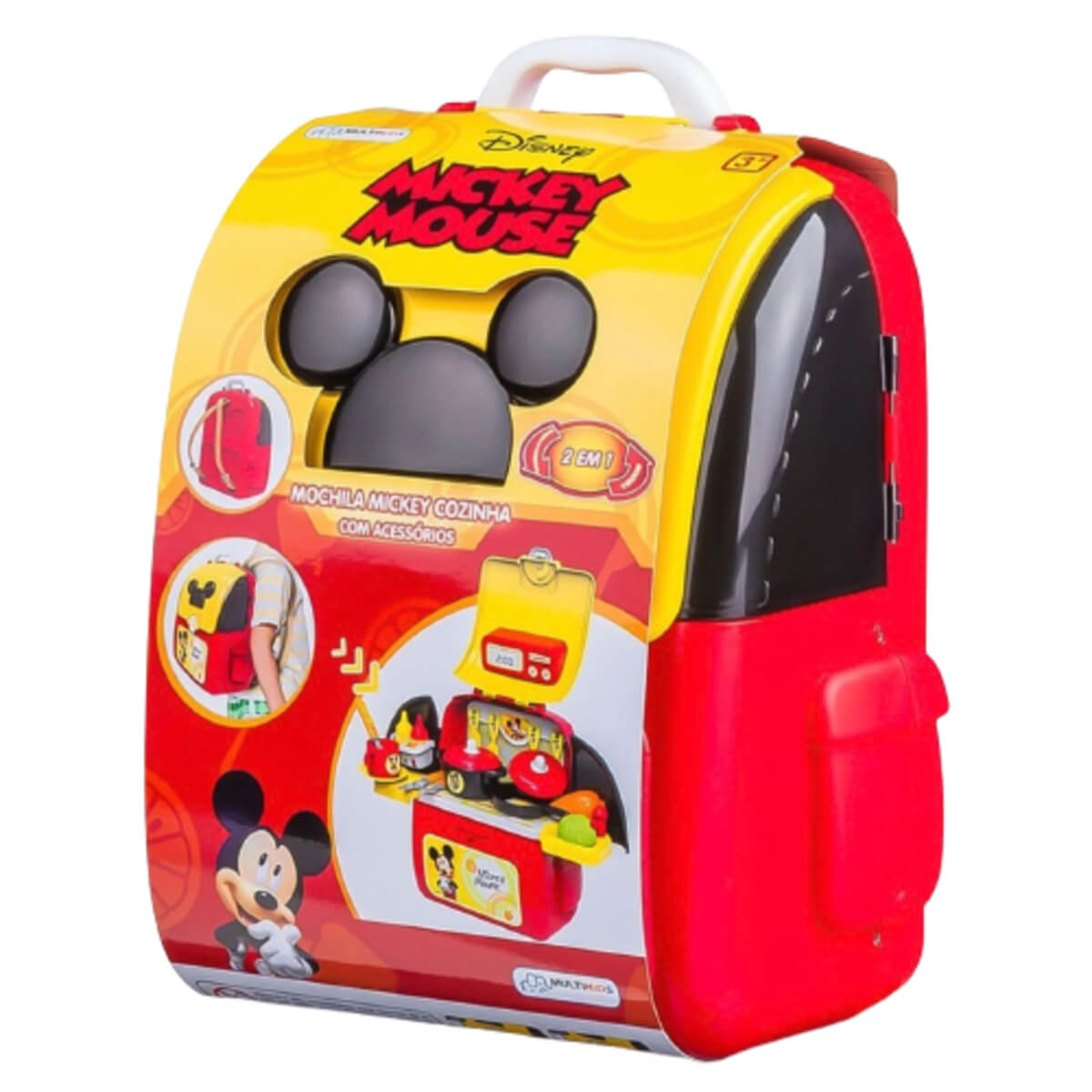 Mochila 2 em 1 Kit Playset Mickey Cozinha com Acessórios Multikids - BR1299