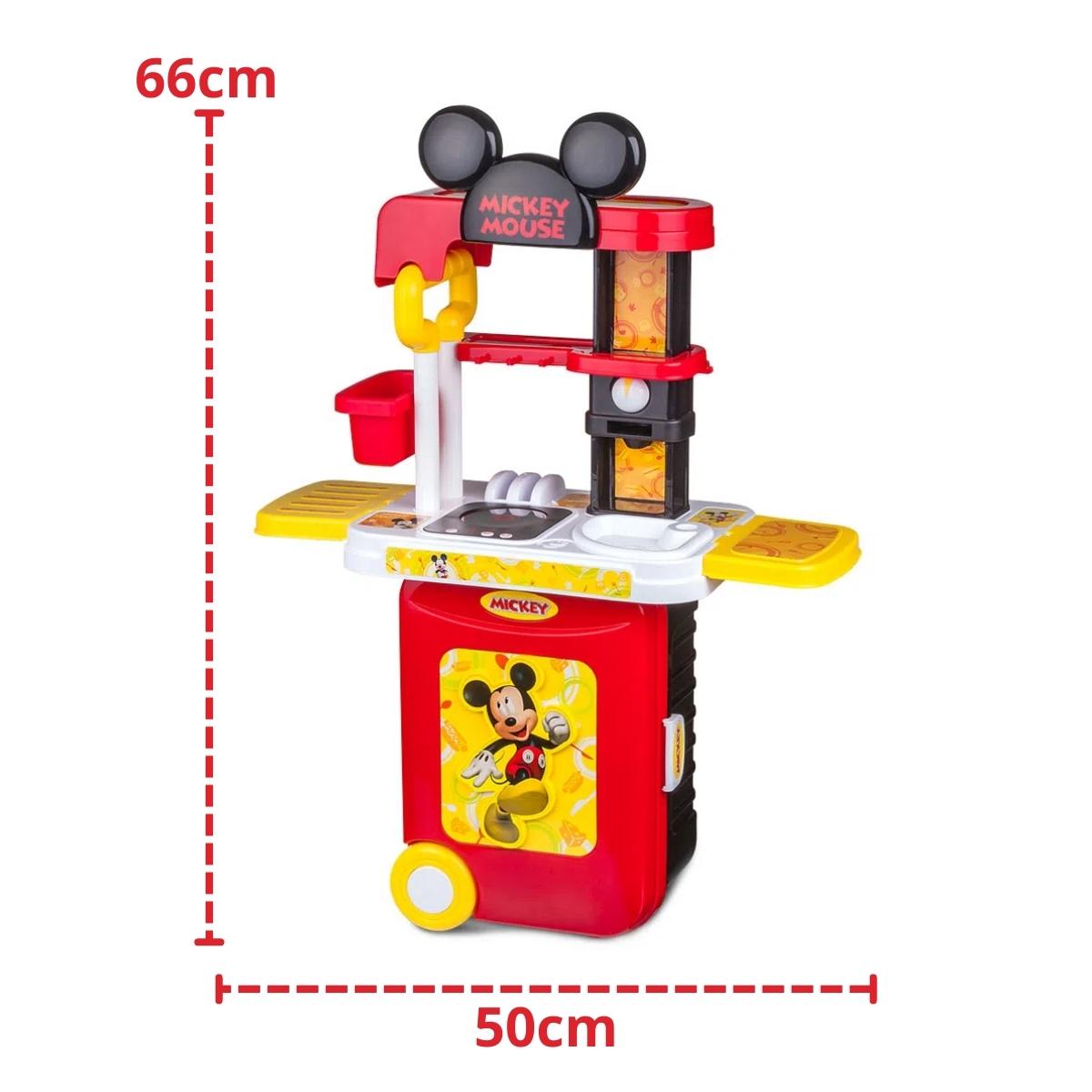 Maleta de Viagem Mickey Cozinha Play Set 3 em 1 Multikids - BR1300