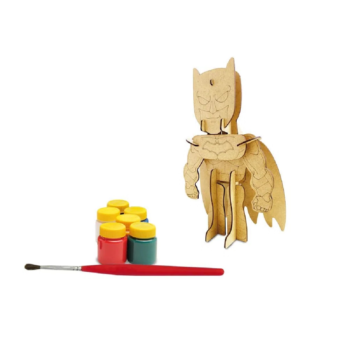 Quebra-Cabeça 3D Boneco Batman MDF Para Colorir 18 Peças Xalingo - 5354.3