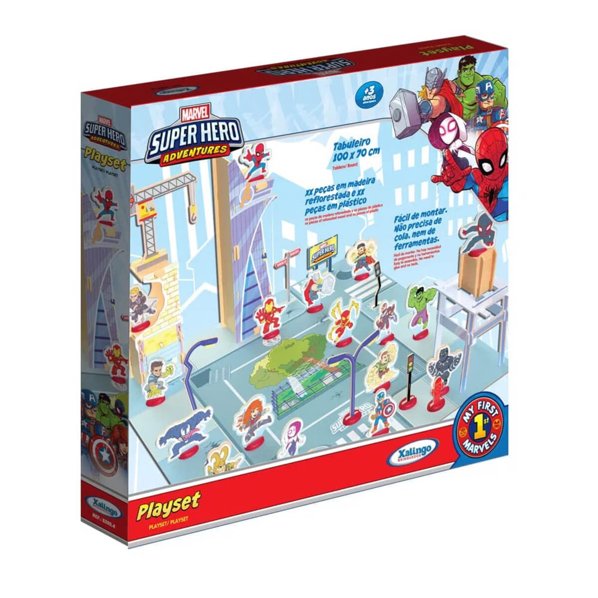 Brinquedo de Montar Playset SuperHero Adventures 99 peças Xalingo - 53954
