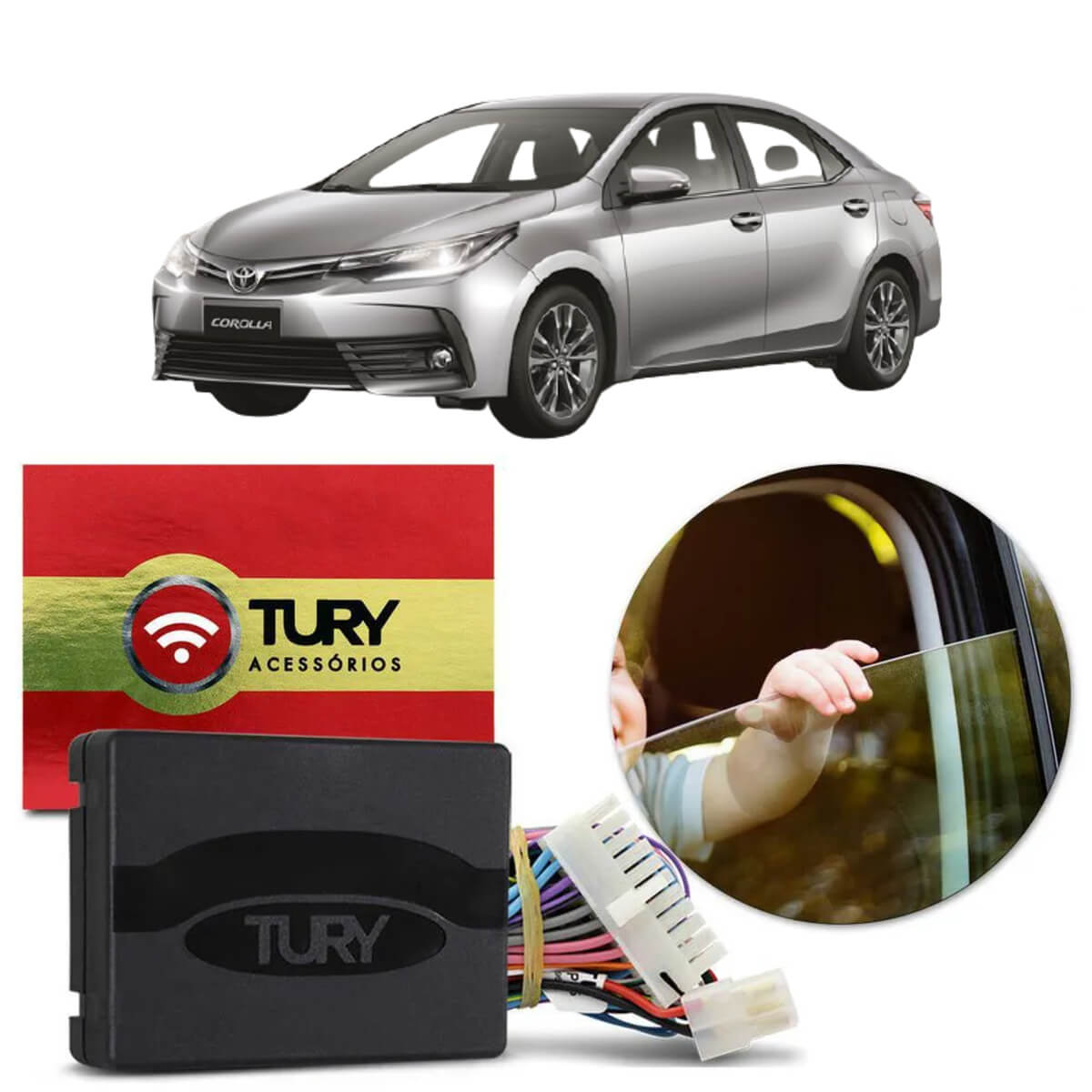 Módulo de Vidro Toyota Corolla Cross/Corolla/Prius e Lexus Serie NX/RX/CT/ES 350 Tury PARK6.9.7DW