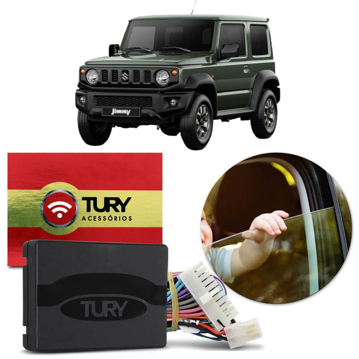 Módulo De Vidro com Antiesmagante Suzuki Jimny 2020 em diante Tury PRO2.28DB