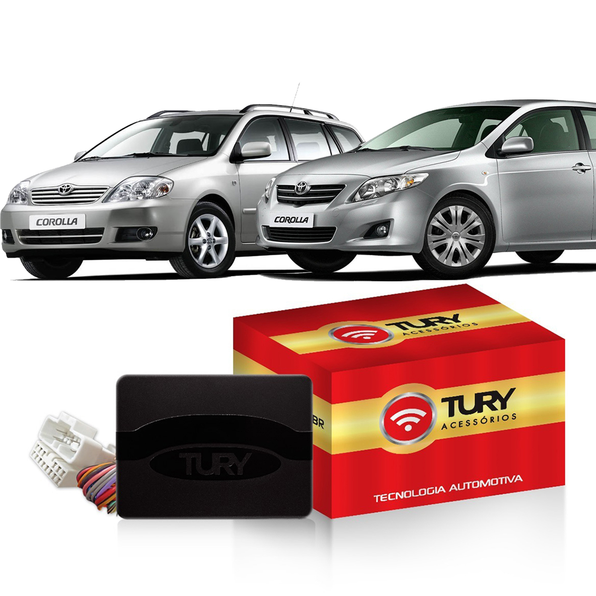 Módulo de Vidro Toyota Corolla e Fielder 2002 a 2008 Tury com Anti-esmagamento PRO4.29N