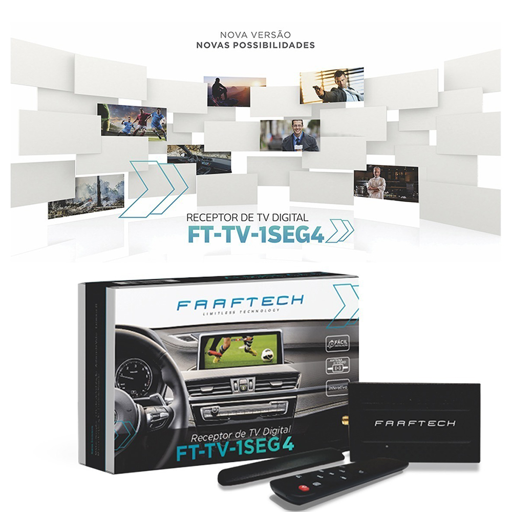 COMP Kit 13 unidades Sintonizador Faaftech Sintonizador de TV automotivo FT-TV-1SEG IV