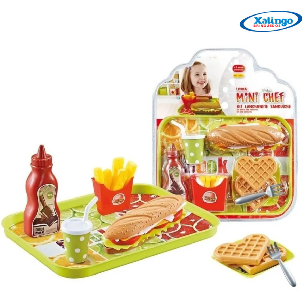 Brinquedo Infantil Mini Chef Kit Lanchonete Sanduíche Xalingo - 11454