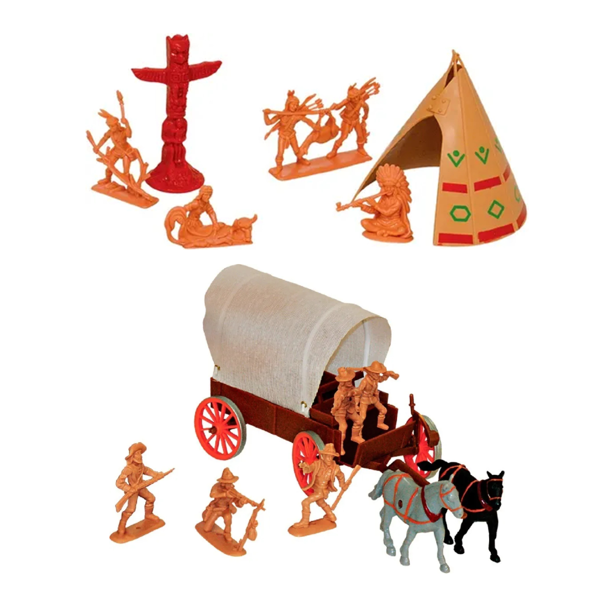 Acampamento Apache Cowboys com Figuras Coloridas Gulliver - 0079