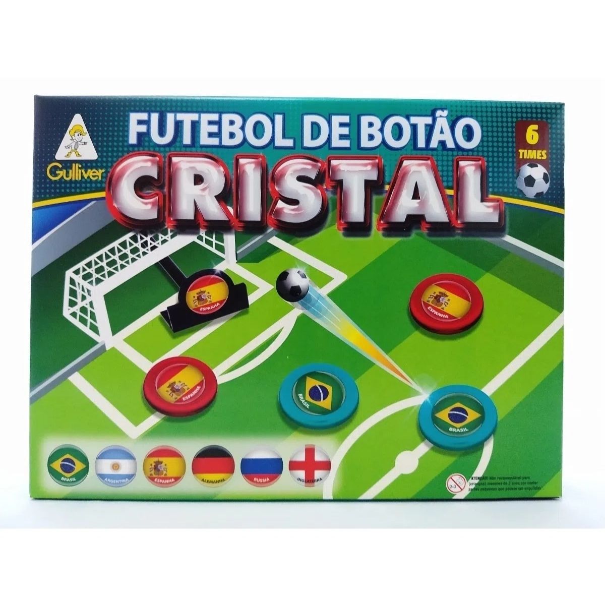 Futebol de Botão Cristal 6 Times Gulliver - 0350