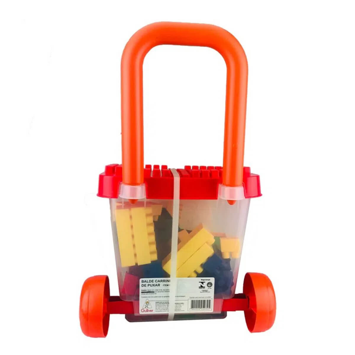 Brinquedo de Montar Balde Carrinho de Puxar C/ 50 Peças Gulliver - 5032