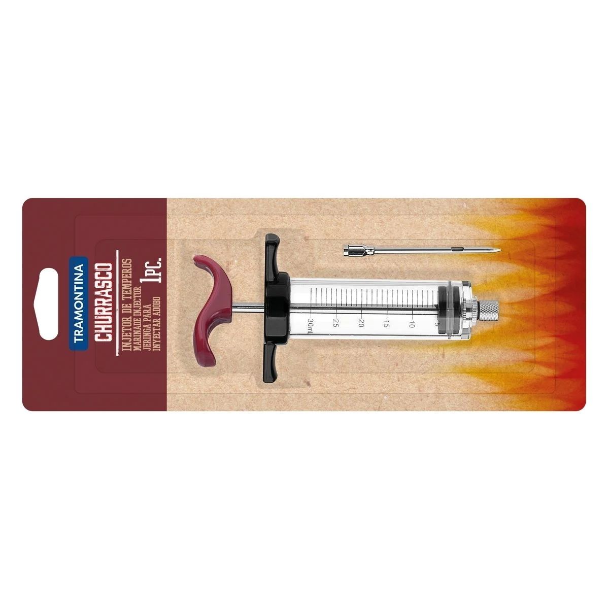 Injetor de Temperos Misto p/ Churrasco 30mI Haste Aço Inox e Corpo Acrílico Tramontina - 26462100
