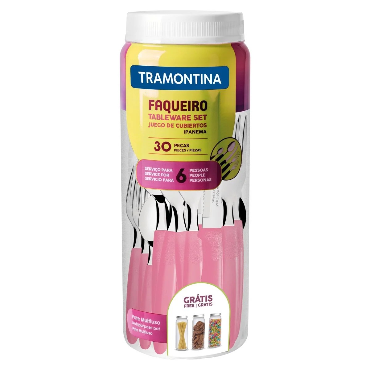 Faqueiro Ipanema 30 Peças com Lâmina de Aço Inox Rosa Tramontina - 23398488