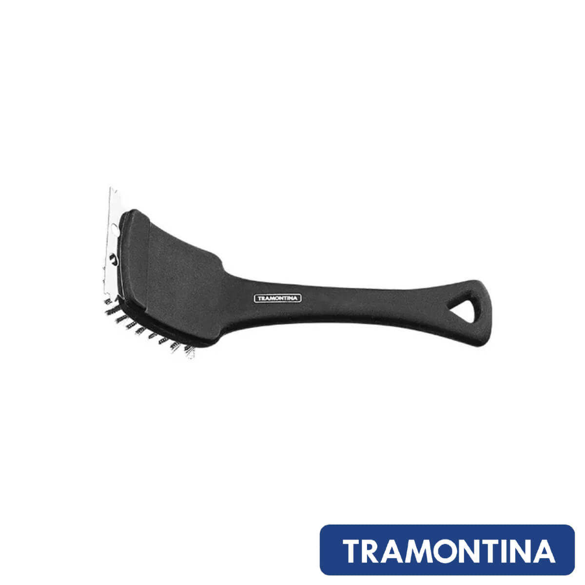 Escova Tramontina Churrasco com Cerdas em Aço Inox e Cabo de Polipropileno Preto 21,6cm - 26460100