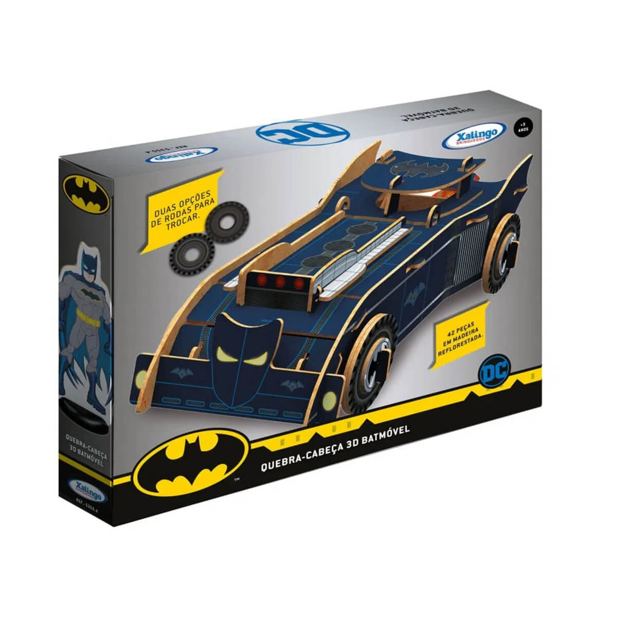 Quebra-Cabeça 3D Batmóvel 42 Peças Xalingo - 53554