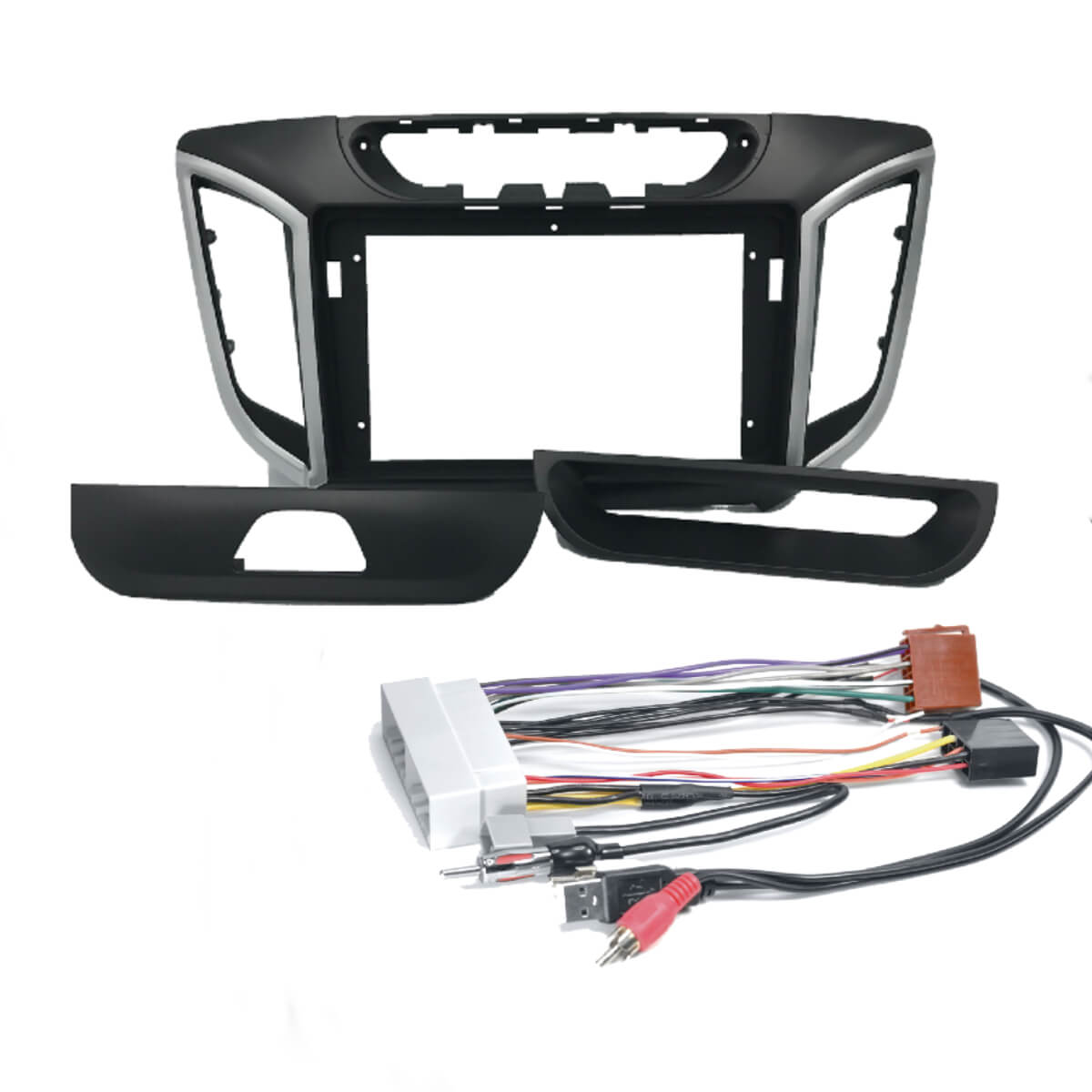 Kit de Instalação Multimídia Hyundai Creta 2017 até 2020 9 Pol Prata/Preto Expex -EKT9HY001