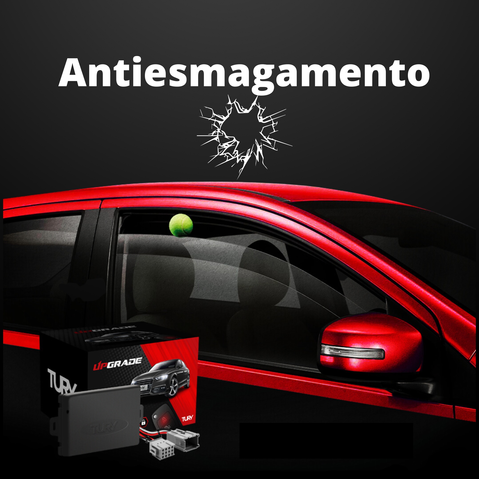 Modulo de Vidro Kicks 2016 em diante com Anti-esmagamento Tury - PRO 3.2 DO